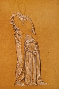 Study for the Dance (svart-hvitt kritt på papir) av Frederic Leighton