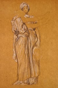 Study for the Dance (svart-hvitt kritt på papir) av Frederic Leighton