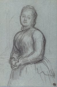Studie for Portrait of Hannah, grevinne av Rosebery, ca. 1880 (kritt på papir) av Frederic Leighton