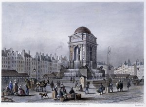 Fontaine des Innocents - i "" Paris en 1832" av Martens