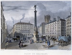Place du Chatelet - i ""Paris i 1832" av Martens