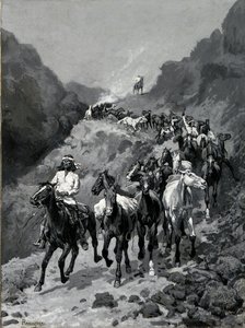 Geronimo and his Band Returning from a Raid into Mexico (olje på lerret) av Frederic Remington