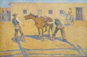 His First Lesson, fra Colliers Weekly, pub.1903 av Frederic Remington