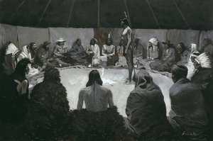 I Will Tell the White Man, ca. 1900 (olje på lerret) av Frederic Remington
