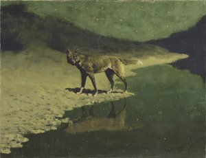 Måneskinn, ulv, ca. 1904 av Frederic Remington