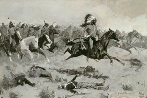 Rushing Red Lodges passerte gjennom linjen, ca. 1900. av Frederic Remington