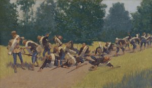 Skriket av granatsplinter ved San Juan Hill, 1898 av Frederic Remington