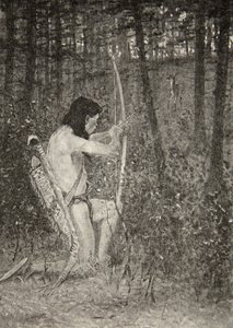 Så, etter et kneopprør, siktet Hiawatha en pil, fra The Song of Hiawatha av Henry Wadsworth Longfellow (1807-82), pub. av George G. Harrap und Company Ltd., 1911 av Frederic Remington