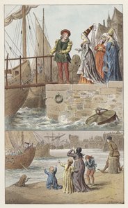 Til Nantes, til Nantes har kommet (farge litho) av Frederic Theodore (after) Lix