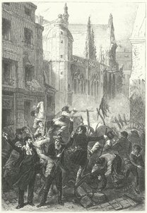 June Days Uprising, Revolution of 1848, Paris (gravering)