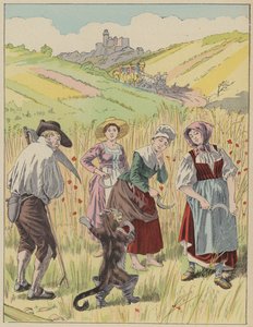 Le Chat Botte, Puss In Boots (farge litho) av Frederic Theodore (after) Lix