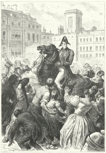Hertugen av Wellington fanget opp i et opprør (gravering) av Frederic Theodore (after) Lix
