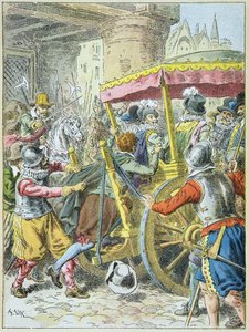 Mordet på kong Henri IV av Franois Ravaillac i Rue de la Ferronnerie Paris, 14. mai av Frederic Theodore Lix