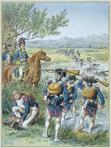 Andre slaget ved Zürich - Passasje av Lintz i 1799 av hæren til Massena av Frederic Theodore Lix