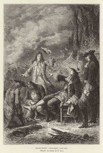 Villars velsigner en malplaquet. Claude Louis Hector de Villars, marskalk av Frankrike, såret i slaget ved Malplaquet, den spanske arvefølgekrigen av Frederic Theodore Lix