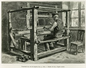 Vever av Liepvredalen. Gravering av Lix, for å illustrere historien A Through Alsace and Lorraine, i 1887, av Charles Grad, tysk stedfortreder, i tour du monde 1888, regissert av Edouard Charton (1807-1890), Hachette, Paris.