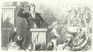 Jean-Paul Marat på tribunen til den nasjonale konvensjonen, 1792 av Frederic Theodore after Lix