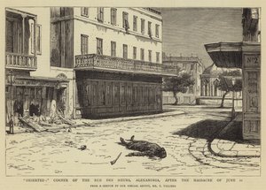 Øde, hjørnet av Rue des Soeurs, Alexandria, etter massakren 11. juni
