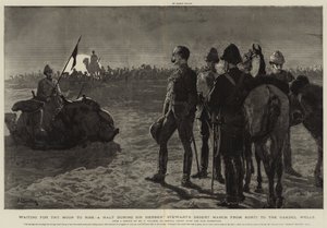 Venter på at månen skal stige, et stopp under Sir Herbert Stewarts ørkenmarsj fra Korti til Gakdul-brønnene