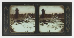 Winter Niagara Falls, Terrapin Tower fra Goat Island av Frederic and William Langenheim
