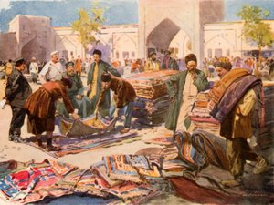 En teppemesse i Astrakhan av Frederic de Haenen