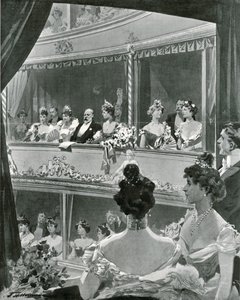 Kong Edward VII og familie på Covent Garden av Frederic de Haenen