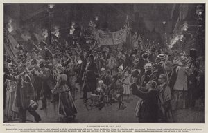 Ladysmith-dagen i Pall Mall (litho) av Frederic de Haenen