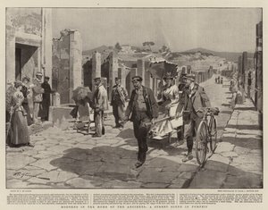 Moderna i de gamles hjem, en gatescene i Pompeii av Frederic de Haenen