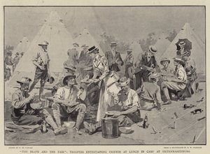 The Brave and the Fair, Troopers som underholder venner ved lunsj i leiren i Pietermaritzburg av Frederic de Haenen