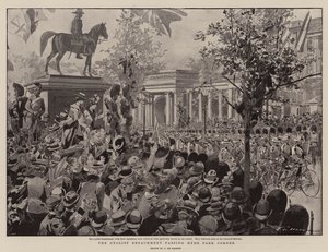 Syklistavdelingen passerer Hyde Park Corner av Frederic de Haenen