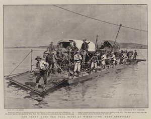 Fergen over Vaal River ved Windsorton, nær Kimberley av Frederic de Haenen