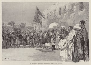 Den franske utsendingen i Abyssinia, mottakelse av M Lagarde av Ras Makonnen av Frederic de Haenen