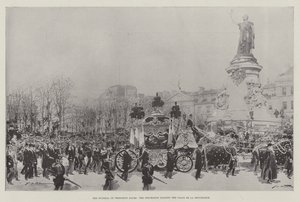 President Faures begravelse, prosesjonen som passerer Place de la Republique av Frederic de Haenen