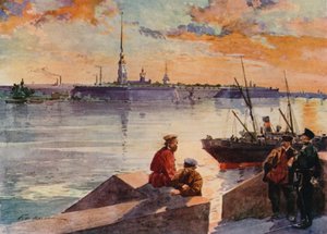 The Palace Quay of the Neva av Frederic de Haenen