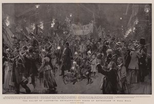 The Relief of Ladysmith, ekstraordinær scene for entusiasme i Pall Mall av Frederic de Haenen