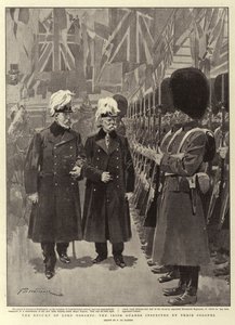 The Return of Lord Roberts, de irske vaktene inspisert av deres oberst av Frederic de Haenen