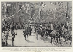 Den kongelige prosesjonen fra Victoria Station til Marlborough House, King's Carriage passerer gjennom St James's Street