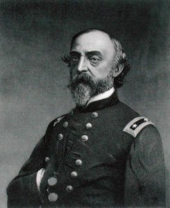 George Gordon Meade (1815-72) gravert av Robert E. Whitechurch (1814-c.83) etter et fotografi (gravering) av Frederick (after) Gutekunst