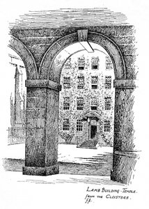 Lamb Building, Temple, fra klostrene, London, 1912 av Frederick Adcock