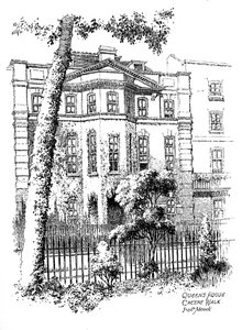 Queens House, Cheyne Walk, Chelsea, London, 1912 av Frederick Adcock