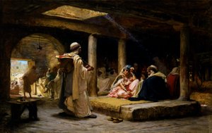 Kafe på Biskra, Algerie, 1884. av Frederick Arthur Bridgman