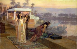 Cleopatra (69-30 f.Kr.) på terrassene til Philae, 1896 av Frederick Arthur Bridgman