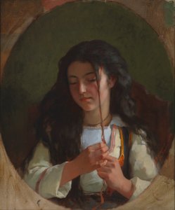 Studie av en ung jente, Pont Aven, 1869. av Frederick Arthur Bridgman
