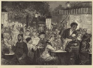 Ferieskisser, på Boulevardene i Paris