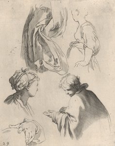 Figurstudier, fra Tegnebok, 1650-56. av Frederick Bloemaert