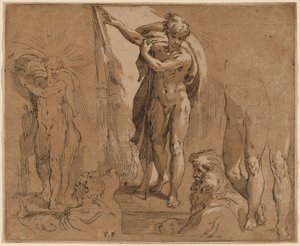 Døperen Johannes av Frederick Bloemaert after Parmigianino