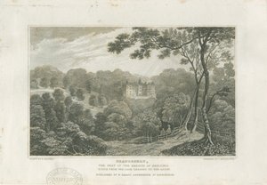 Beaudesert Hall and Park: gravering, nd [c 1830] av Frederick Calvert