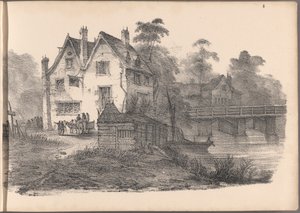 En av en serie med seksti skisser av hytter. London, 1825. av Frederick Calvert