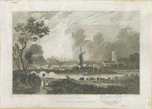 Stafford - South West View: gravering, nd [c 1830] (trykk) av Frederick Calvert