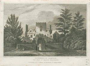 Stourton Castle: gravering, nd [c 1830] av Frederick Calvert